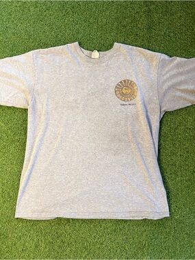 Vintage Yazbek Tulum Mexico Aztec Calendar Graphic Tee Grey XL